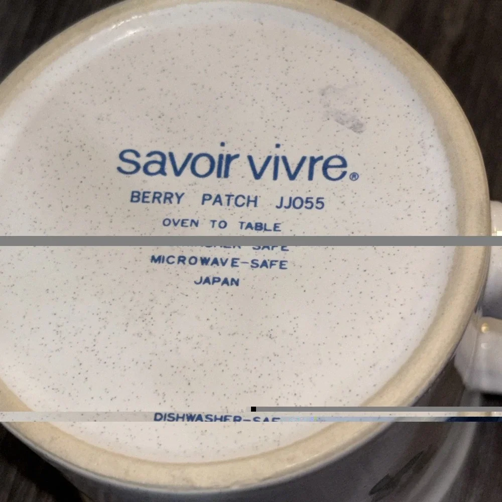 Set Of 4 - Savoir Vivre Berry Patch JJ055 Coffee Tea Mugs Cups Made In Japan